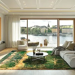 Tapete Wilton - Cantoria (bege/verde)