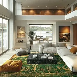 Tapete Wilton - Cantoria (bege/verde)