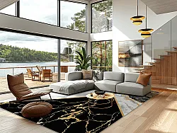 Tapete Wilton - Cassa (cinza/preto/dourado)