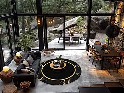 Tapete redondo - Cerasia (preto/dourado)