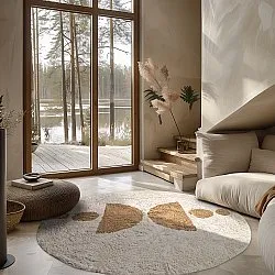 Tapete redondo - Cervia Natural Cotton Shaggy (bege)