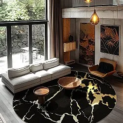 Tapete redondo - Cesina (preto/dourado)