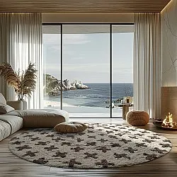 Tapete redondo - Chesley Natural Cotton Shaggy (bege)