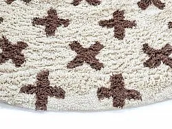 Tapete redondo - Chesley Natural Cotton Shaggy (bege)