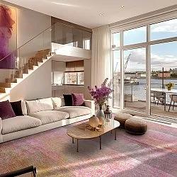 Tapete Wilton - Cicoria (rosa/roxo)