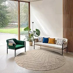 Tapete redondo - Conara Natural Cotton Shaggy (bež)