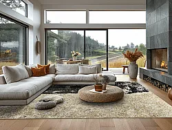 Tapete Wilton - Cyra (preto/dourado)