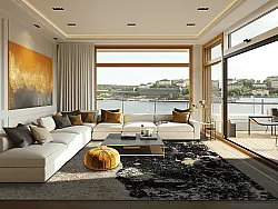 Tapete Wilton - Cyra (preto/dourado)