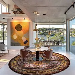 Tapete redondo - Darnah (amarelo/multicolorido)