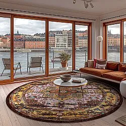 Tapete redondo - Darnah (amarelo/multicolorido)