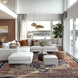 Tapete Wilton - Darnah (vermelho/multicolorido)