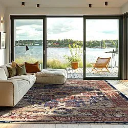 Tapete Wilton - Darnah (vermelho/multicolorido)