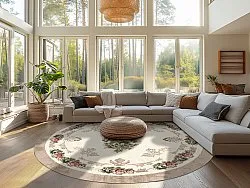 Tapete redondo - Delpha (bege/multicolorido)