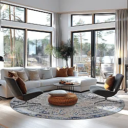 Tapete redondo - Denizli (azul)