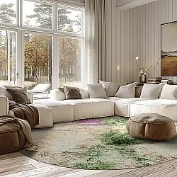 Tapete redondo - Dimos (bege/multicolorido)