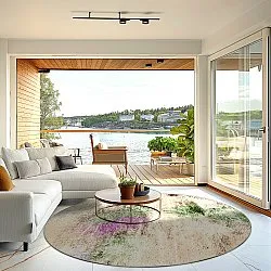 Tapete redondo - Dimos (bege/multicolorido)