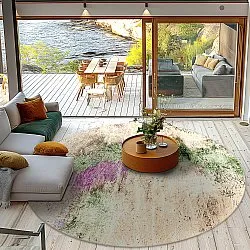 Tapete redondo - Dimos (bege/multicolorido)