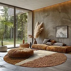 Tapete redondo - Donostia Natural Cotton Shaggy (multi)