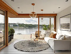 Tapete redondo - Douz (preto/multicolorido)