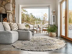 Tapete redondo - Douz (preto/multicolorido)