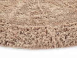 Tapete redondo - Ebba Natural Cotton Shaggy (marrom)