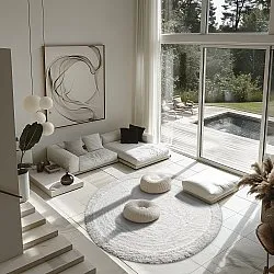 Tapete redondo - Ebba Natural Cotton Shaggy (offwhite)