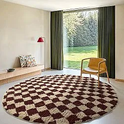 Tapete redondo - Elsey Natural Cotton Shaggy (bež/rjava)