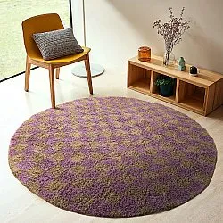Tapete redondo - Elsey Natural Cotton Shaggy (rjava/vijolična)