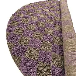 Tapete redondo - Elsey Natural Cotton Shaggy (rjava/vijolična)