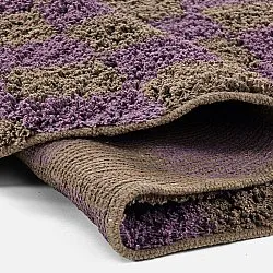 Tapete redondo - Elsey Natural Cotton Shaggy (rjava/vijolična)