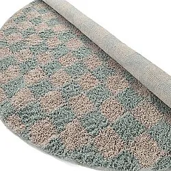Tapete redondo - Elsey Natural Cotton Shaggy (siva/roza)