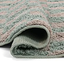 Tapete redondo - Elsey Natural Cotton Shaggy (siva/roza)