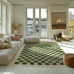 Tapetes felpudos - Elsey Natural Cotton Shaggy (zelena/bež)