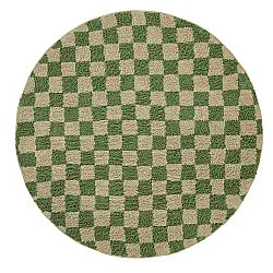 Tapete redondo - Elsey Natural Cotton Shaggy (zelena/bež)