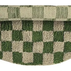 Tapete redondo - Elsey Natural Cotton Shaggy (zelena/bež)