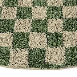Tapete redondo - Elsey Natural Cotton Shaggy (zelena/bež)