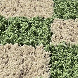 Tapete redondo - Elsey Natural Cotton Shaggy (zelena/bež)