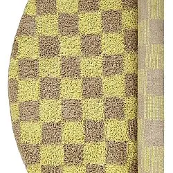 Tapete redondo - Elsey Natural Cotton Shaggy (rumeno/bege)