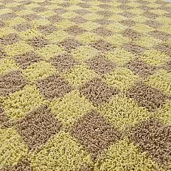 Tapete redondo - Elsey Natural Cotton Shaggy (rumeno/bege)