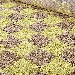 Tapete redondo - Elsey Natural Cotton Shaggy (rumeno/bege)