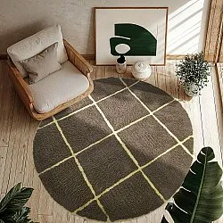 Tapete redondo - Bellevue Natural Cotton Shaggy (rjava/rumena)