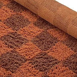 Tapete redondo - Elsey Natural Cotton Shaggy (oranžna/rdeča)