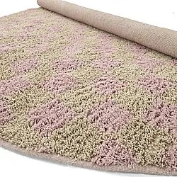 Tapete redondo - Elsey Natural Cotton Shaggy (roza/oranžna)