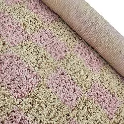 Tapete redondo - Elsey Natural Cotton Shaggy (roza/oranžna)