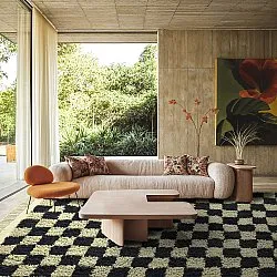 Tapetes felpudos - Elsey Natural Cotton Shaggy (črna/bež)