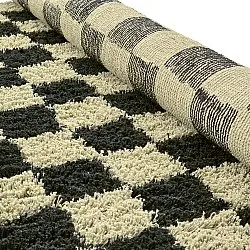 Tapetes felpudos - Elsey Natural Cotton Shaggy (črna/bež)