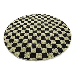 Tapete redondo - Elsey Natural Cotton Shaggy (črna/bež)