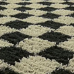 Tapete redondo - Elsey Natural Cotton Shaggy (črna/bež)