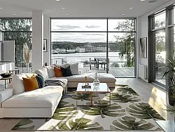 Tapete Wilton - Falling Leaves (verde)