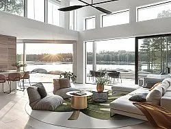 Tapete redondo - Falling Leaves (verde)